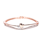 Rose Gold-Plated Handcrafted Stone-Studded Bracelet