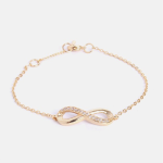 Women Gold-Toned & White Brass Crystals Handcrafted Gold-Plated Link Bracelet