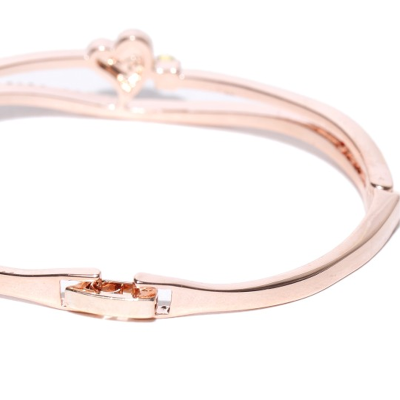 Rose Gold-Plated Handcrafted Stone-Studded Bracelet