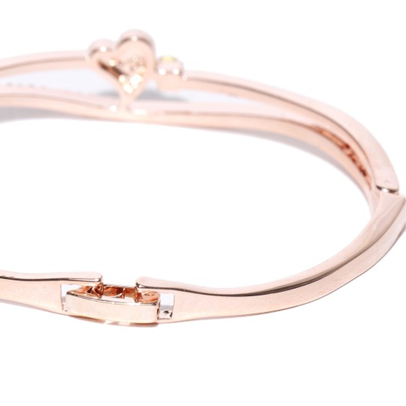Rose Gold-Plated Handcrafted Stone-Studded Bracelet